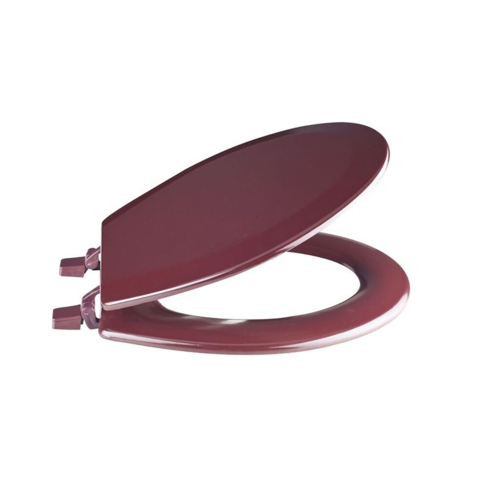 Round Close Toilet Seat, Adjustable Hinges Wood Toilet Seats with Non Slip Grip